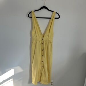 Urban Outfitters Plunging Buttondown Midi Dress. Has pockets!